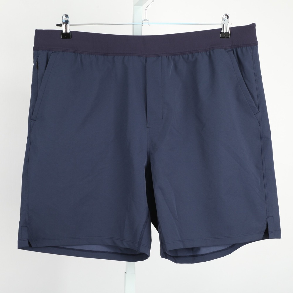 Public Rec Shorts Mens 42 Navy Blue Flex Short Drawstring Inseam 7.5"